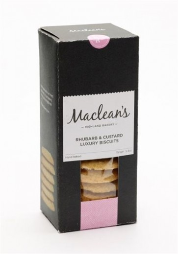 Maclean’s Highland Bakery, Rhubarb & Custard Luxury Biscuits 150g